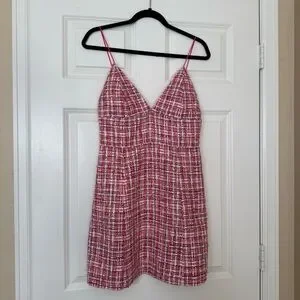 Alice + Olivia | Dresses | Nwt Alice Olivia Carli Tweed Strappy Mini Pink  Dress Size | Poshmark